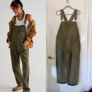 Free People Ziggy Overalls in Army XL